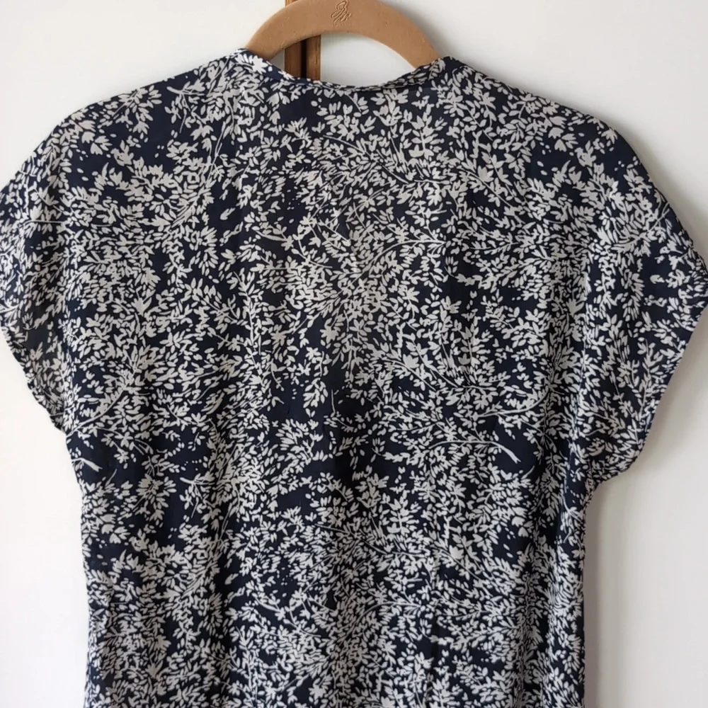 Joie Suela Printed Silk Top Blouse S